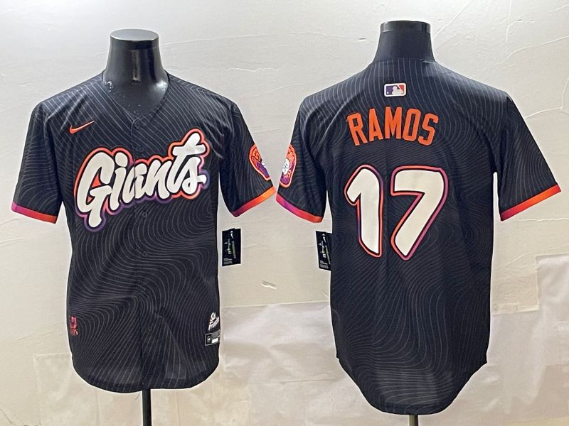 Men San Francisco Giants #17 Ramos Black Joint Name Nike 2025 MLB Jersey style 6
